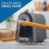 Electric Pencil Sharpener with Pencil Saver, SafeStart Motor, Break-Resistant