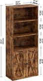 IRONCK Industrial Bookshelves and Bookcases with Doors 11.8 in Depth Floor Standing 5 Shelf