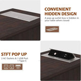 3-Drawe Wooden Storage Nightstand  with Charging Station for Living Room