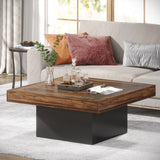 Engineered Wood Low Coffee Table for Living Room Rustic Brown & Black