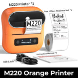 Phomemo M220 Label Printer Portable Handheld Thermal Maker Bluetooth Barcode QR Code Sticker Paper Rolls