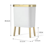 Luxury Large Capacity Trash Can Gold Luxury Trash Can High push Plastic Kitchen Trash Can with Lid Bathroom Trash Can
