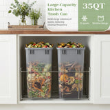 10 Pack 35 QT Garbage Waste Recycling Bin Easy To Clean Waste Trash Rubbish Bin
