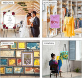 6 Pack Portable Foldable Metal Easel Stand for Display, Signs, Wedding, Arts, Painting, Adjustable