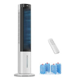 Portable evaporative air cooler for bedroom indoor use, plastic housing