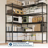 Heavy Duty Storage Shelves 4/5 Tiers Metal Shelving Unit Adjustable Organization Pantry Shelves