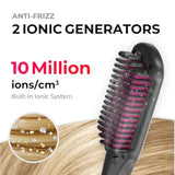 TYMO Ionic Hair Straightener Brush - One-Step Hair Straightener for Women, Straightening Brush with Negative Ions,