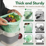 1.6 Gal Small Compost Bags for Kitchen Countertop Bin - 50 Count Cornstarch Leakproof