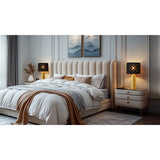 Set of 2 Modern Table Lamps for Living Room Bedroom w/ Black Grid Shade