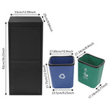 15 Gallons Tilt Out Trash Bin Waste and Recycling Cabinet with 2 Buckets