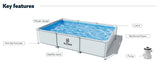 JOYFY Rectangular Above Ground Pool 10x6.8ft x 26inch Outdoor Frame