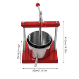 6L / 1.6 Gal Stainless Steel Barrels Press Machine, Manual Press Juicer for Pressing Juice