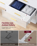 VASAGLE Custos Collection-Dresser for Bedroom w/ LED Lights&Power Strip