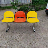 Three-person transparent plastic row chair Square waiting  Hospital bench