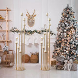 Set of 4 Floor Candle Holders,9 Arm Candle Holder for Fireplace Decoration