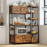 IRONCK Bakers Rack with 2 Storage Cabinets and Power Outlet