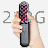 Hair Straightening Comb, Negative Will Not Damage Hair, Wireless and Portable for Home Use, Rechargeable Hair Straightener, Dual-Purpose Electric Hairdressing Comb for Straight and Curling