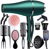Morfone 12pcs-in-1 multiple accessory hair dryer. With accessories such as combs, hair clips,