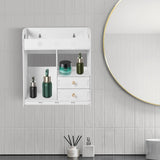 Bathroom Shelf White Wall Cabinet Bathroom Wall Mounted Wall Cabinet with 2 Drawers for