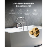 SucceBuy Clawfoot Tub Faucet Deck Mout  Bathtub Faucets with Handheld Shower 360° Rotation Spout & 59-in Long Hose for Bathtubs