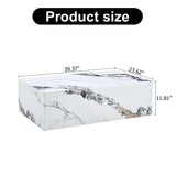 Rectangle Faux Marble Coffee Table MDF Living Room Tea Center TV Table