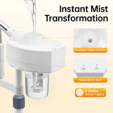 White Professional Facial Steamer,800W 110V 2-in-1 Facial Steamer Beauty Tool, Single