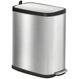 Slim Stainless Steel Step Pedal Trash Can With Odor Control Filter For Bathroom