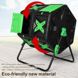 140L Dual Chamber Compost Bin Fast Assemble Tumbling Composting Tumbler Easy Setup