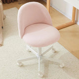 VINGLI White Modern Velvet Vanity Chair with Back - Silent Wheels Stylish Comfortable