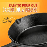3PCS Pre-Seasoned Cast Iron Skillet Set, Pans for Oven Grill Campfire