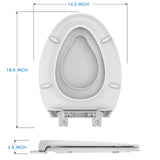 Elongated Toilet Seat with Built in Potty Training Seat Magnetic Kids Seat and Cover, Slow Close Fits