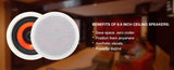 Herdio 6.5" 4 PCS 600 Watts Ceiling Bluetooth Speakers Perfect for Home Theater,Kitchen,Bedroom,