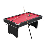 SucceBuy 6 ft Pool Table Adjustable Feet Game Table Includes Ball Cue