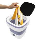 Foldable Electric Portable Washing Machine 12L Large Capacity Mini Washer with Drain Hose Basket fo