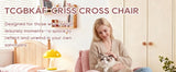 TCGBKAF Pink Criss Cross Chair with Wheels&Flip-Up Arms
