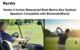 Herdio 4 Inch Portable Bluetooth Speaker Wired Waterproof 120W Sound Box Outdoor Boat Tractor