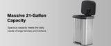 21 Gallon/80 Liter Kitchen Trash Can with Lid, Stainless Steel Garbage Can