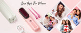 10000mAh Cordless Hair Straightener Comb Brush 5S Fast Heating for Travel - 300M Negative Ions