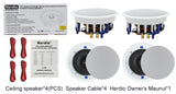 Herdio 6.5" Ceiling Speakers  640 W 2 Way Flush Mount Passive Perfect For Office Kitchen Living Room