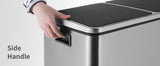 AOOU 16 Gallon Stainless Steel Trash Can, 60L Dual Compartment, Metal Kitchen Step Recycle Bin