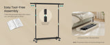 Clothes Rack with Wheels for Hanging Clothes, 17.7 x (36.2-52) x 63.6 Inch