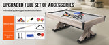 VEVOR 7ft 3-in-1 Billiards Table Combo Set with Dining Pool and Tennis Table