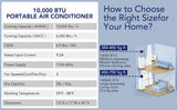 10,000 BTUPortable Air Conditione, Powerful Cooling Up To 450 Sq.Ft, 3-in-1