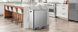 AOOU 16 Gallon Stainless Steel Trash Can, 60L Dual Compartment, Metal Kitchen Step Recycle Bin