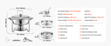 SucceBuy 4 Pack Chafing Dish Buffet Set Stainless Steel Chafer w/4 Full Size Pan