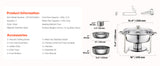 SucceBuy 5 Qt 2 Pack Round Chafing Dish Buffet Set Stainless Steel Chafer