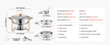 SucceBuy 4 Pack Chafing Dish Buffet Set Stainless Steel Chafer w/4 Full Size Pan