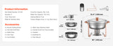 SucceBuy 5 Qt 2 4 Pack Chafing Dish Buffet Set Stainless Steel Chafer with 4 Full Size Pans