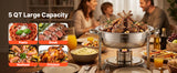 SucceBuy 5 Qt 2 4 Pack Round Chafing Dish Buffet Set Stainless Steel Chafer
