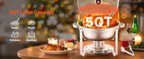 SucceBuy 5 Qt 2 Pack Round Chafing Dish Buffet Set Stainless Steel Chafer